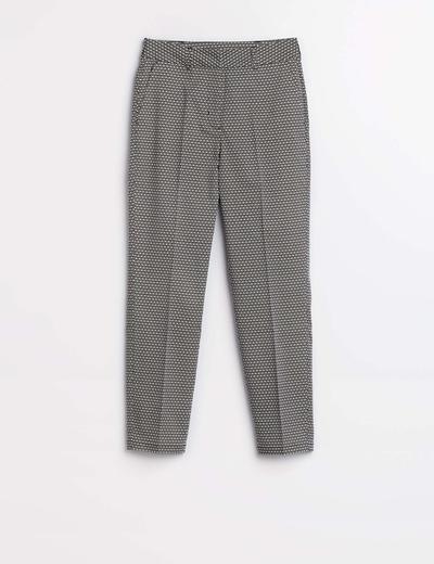 Damskie szare spodnie typu cygaretki z wysokim stanem