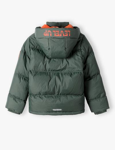 Zielona pikowana kurtka zimowa dla chłopca