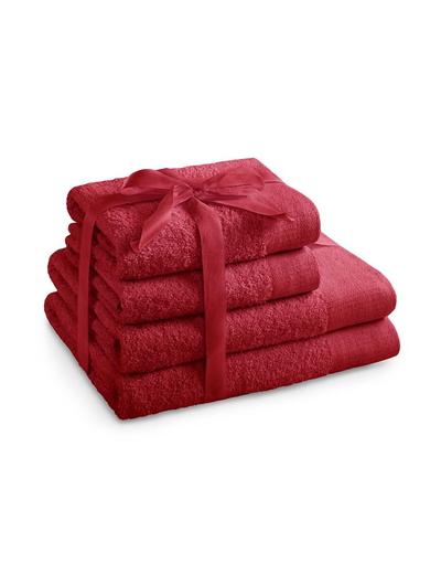 Zestaw ręczników AMARI czerwone - 4 sztuki - 2 ręczniki 70x140 cm, 2 ręczniki 50x100 cm