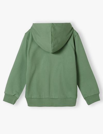 Zielona bluza chłopięca bawełniana z kapturem