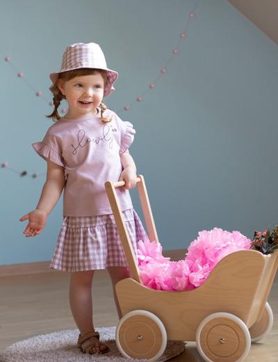 Dziewczęca bluzka typu oversize z miękkiej bawełny w pastelowym odcieniu różu
