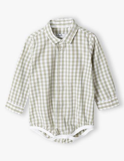 Body koszulowe dla niemowlaka - tkaninowe w kratkę - 5.10.15.