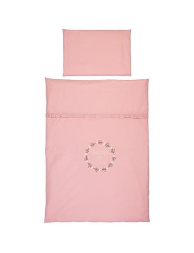 Pościel do łóżeczka dziecięcego 2 elementy różowa - 120x80 cm