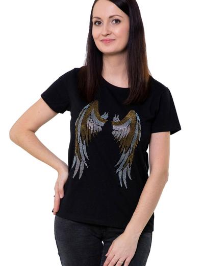 T-shirt damski czarny- Skrzydła anioła
