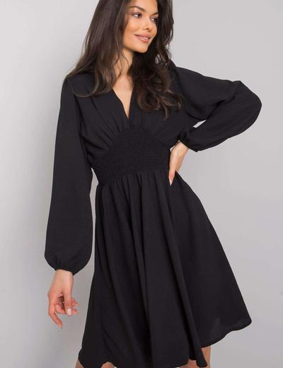 Sukienka z długim rękawem-czarny