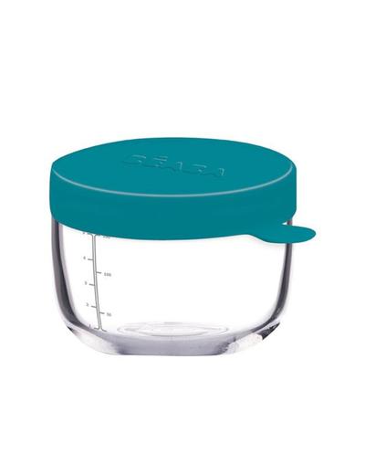 Pojemnik słoiczek szklany z hermetycznym zamknięciem 150 ml Beaba niebieski