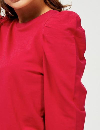 Czerwona bluza damska z bufiastymi rękawami