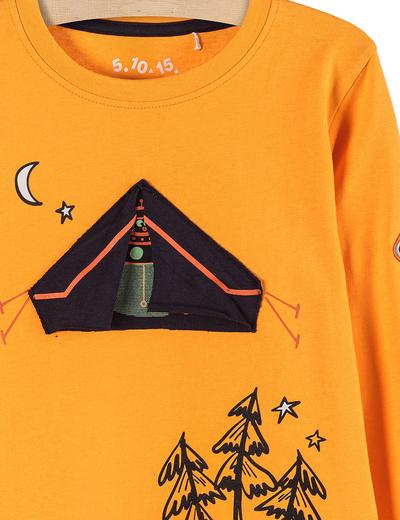 Bluza dresowa z cienkiej dzianiny- pomarańczowa z aplikacją 3D świecącą w ciemności