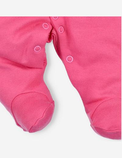 Pajac niemowlęcy z bawełny organicznej dla dziewczynki w kolorze malinowym