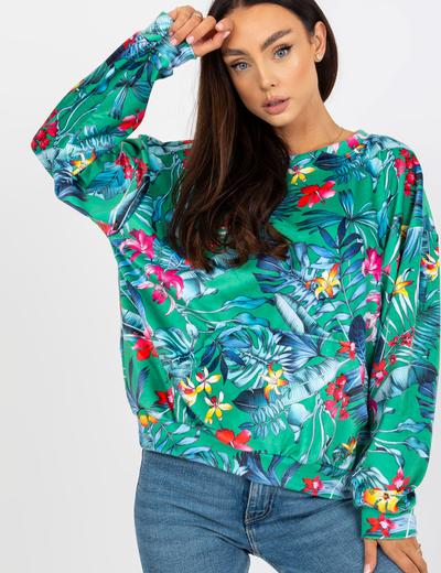 Bluza damska w tropikalne wzory z kieszeniami