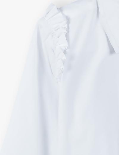 Elegancka biała koszula dziewczęca z długim rękawem