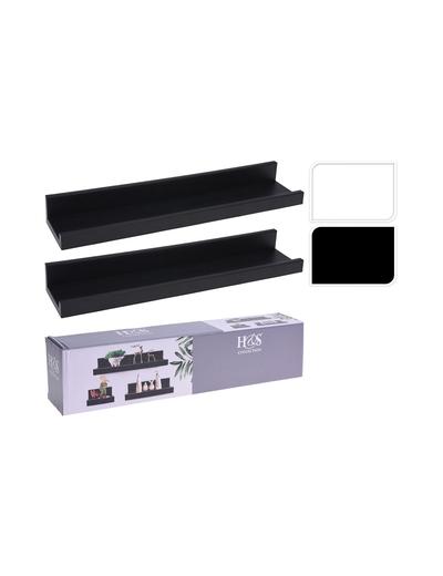 Czarne półki ścienne - 2 sztuki czarne- 45,7x10x5 cm