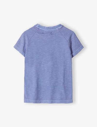 Niebieski t-shirt dla chłopca z kolorowym nadrukiem