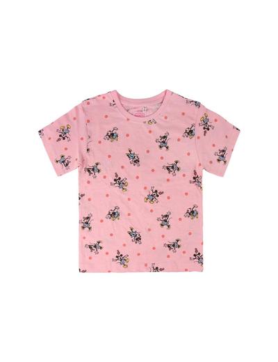 Różowy t-shirt dziecięcy z nadrukiem Myszka Minnie