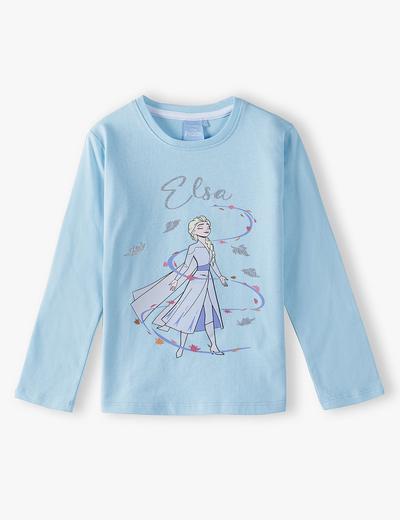 Bluzka dziewczęca bawełniana niebieska  FROZEN - Elsa
