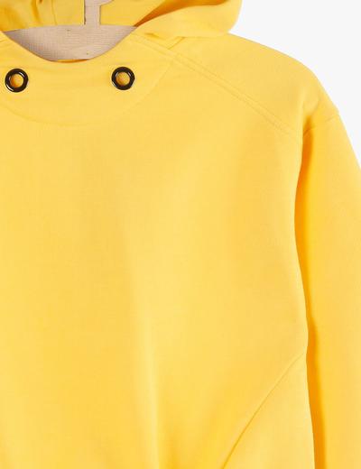 Bluza dresowa dziewczęca żółta z kapturem
