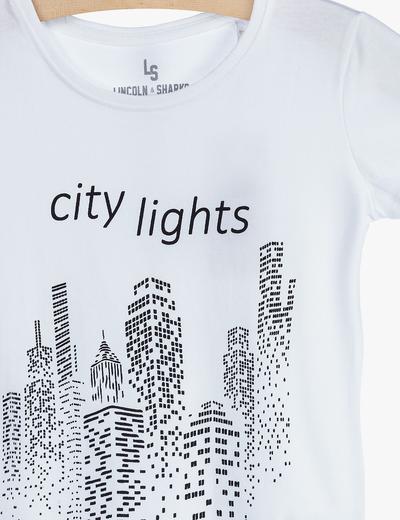 Bawełniany t-shirt dla dziewczynki- City lights