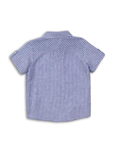 Koszula chłopięca z krótkim rękawem - niebieska w paski
