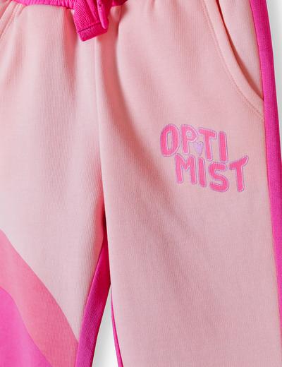 Spodnie dresowe dla dziewczynki OPTIMIST - różowe