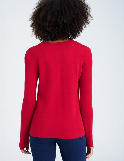 Sweter nierozpinany damski - czerwony