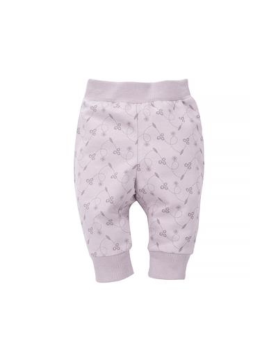 Fioletowe spodnie niemowlęce we wzory