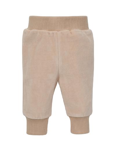 Ciepłe spodnie welurwe beżowe LOVELY DAY BEIGE dla niemowlaka