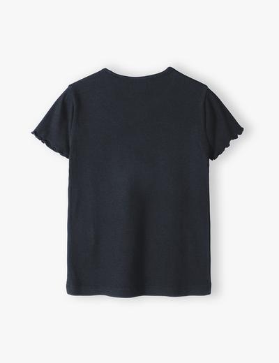 Czarna prążkowana koszulka dziewczęca
