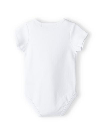 Białe body bawełniane niemowlęce 3-pak z krótkim rękawem