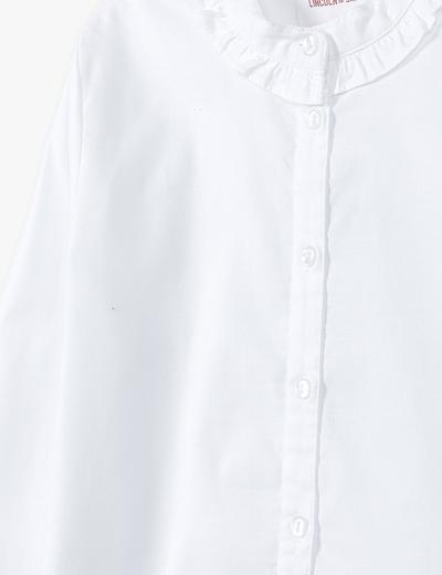 Biała koszula dziewczęca z długim rękawem