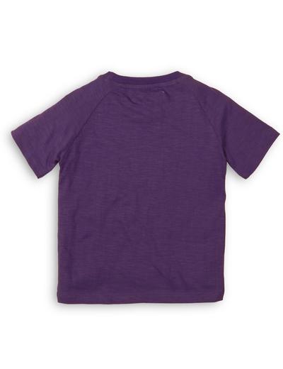 Fioletowy t-shirt z kolorowym nadrukiem