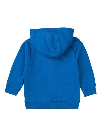 Bluza dresowa chłopięca z kapturem- niebieska