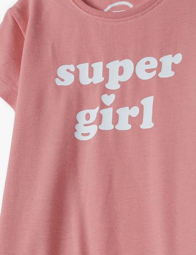 Różowa koszulka dla córki i mamy- Super girl