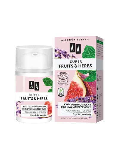 AA Super Fruits&Herbs krem dzienno-nocny przeciwzmarszczkowy regeneracja + energia NATURAL 50 ml