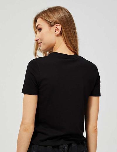 T-shirt damski czarny z cekinami