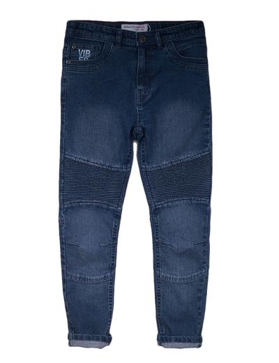 Spodnie chłopięce jeansowe z ozdobnym nadrukiem