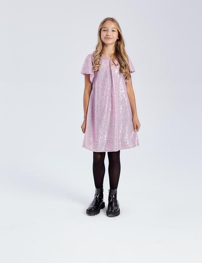 Elegancka różowa sukienka z cekinami dla małej dziewczynki - Limited Edition