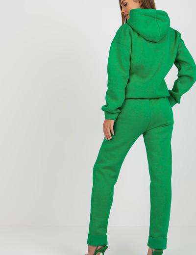 Zielony damski komplet dresowy z bluzą z kapturem