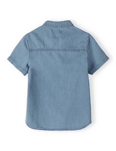 Komplet niemowlęcy- niebieska koszula + beżowe krótkie spodenki