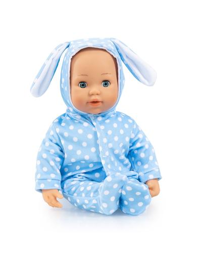 Lalka dla dzieci Anna First Words Baby w białe kropki - niebieska