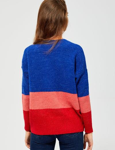 Kolorowy sweter damski w pasy