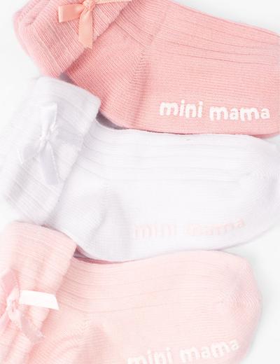 Różowe skarpetki niemowlęęce z ABSem- mini mama