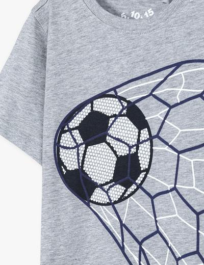 T-shirt chłopięcy z miękkim nadrukiem - piłka