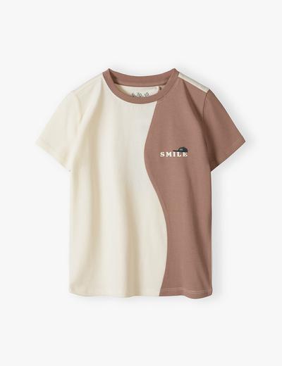 Bawełniany t-shirt dla chłopca - SMILE - 5.10.15.