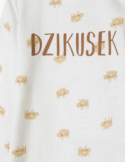Bawełniana bluzka niemowlęca z napisem - Dzikusek