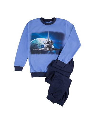 Chłopięca piżama niebiesko-granatowa ze statkiem kosmicznym
