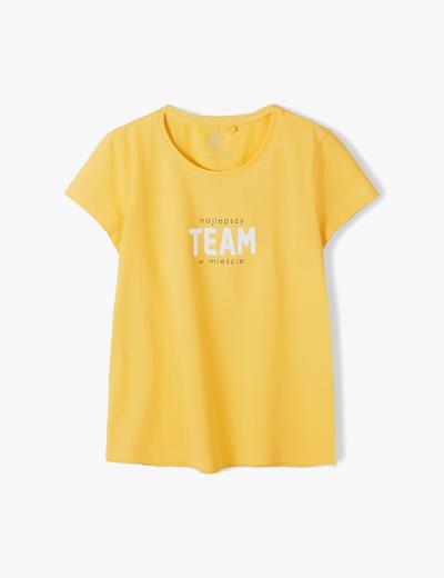 Bawełniany t-shirt damski z napisem - Najlepszy Team w mieście