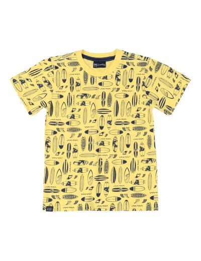 T-shirt chłopięcy we wzorki - żółty