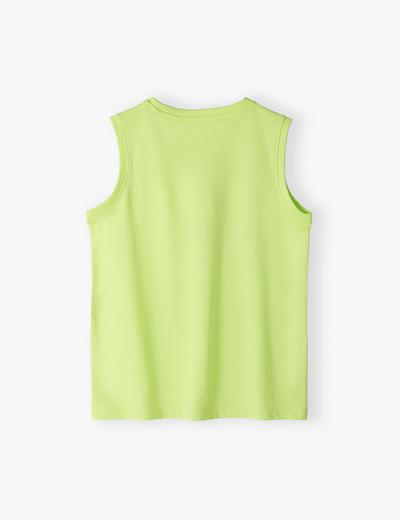 Zielona koszulka chłopięca bez rękawów z bawełny