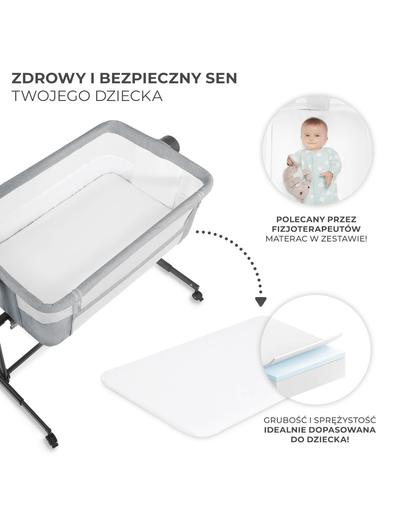 Kinderkraft Łóżeczko dostawne Neste Up 2 LIGHT GREY - szare