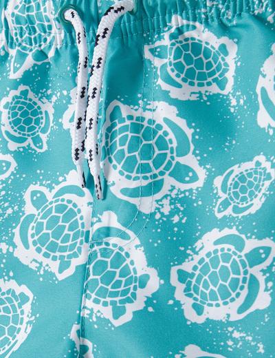 Niebieskie szorty kąpielowe dla niemowlaka w żółwie